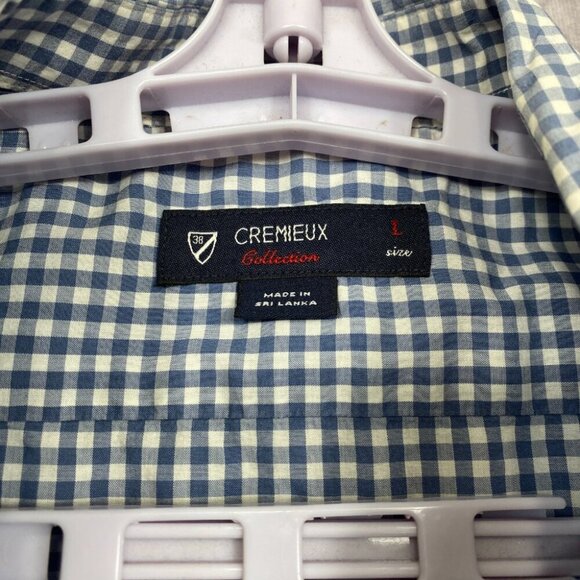 Cremieux Collection Button Down Shirt Mens Large Blue Gingham Plaid Short Sleeve - Picture 8 of 12
